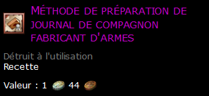 Méthode de préparation de journal de compagnon fabricant d'armes