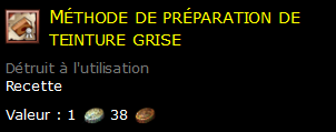 Méthode de préparation de teinture grise