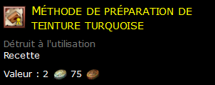 Méthode de préparation de teinture turquoise