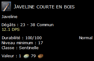 Javeline courte en bois