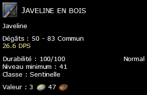 Javeline en bois