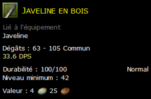 Javeline en bois