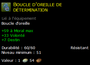 Boucle d'oreille de détermination