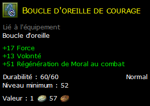 Boucle d'oreille de courage