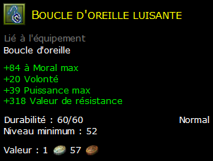 Boucle d'oreille luisante