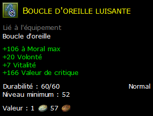 Boucle d'oreille luisante