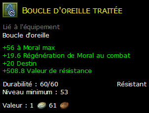 Boucle d'oreille traitée