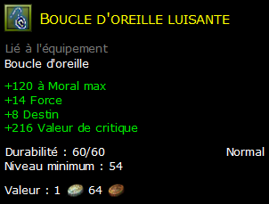 Boucle d'oreille luisante