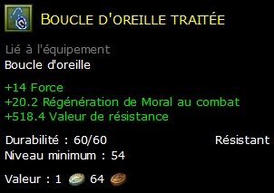 Boucle d'oreille traitée