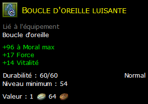 Boucle d'oreille luisante