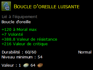 Boucle d'oreille luisante