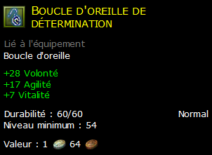 Boucle d'oreille de détermination