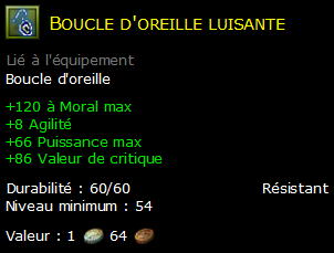 Boucle d'oreille luisante