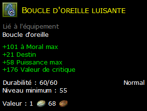 Boucle d'oreille luisante