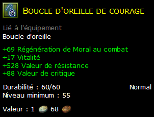 Boucle d'oreille de courage