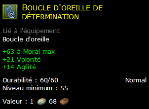 Boucle d'oreille de détermination