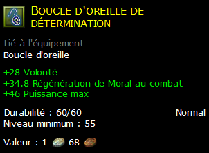 Boucle d'oreille de détermination