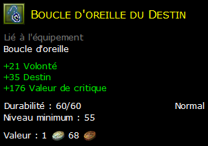 Boucle d'oreille du Destin