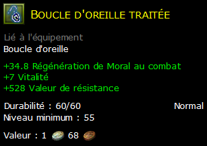 Boucle d'oreille traitée