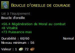 Boucle d'oreille de courage