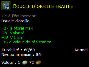 Boucle d'oreille traitée