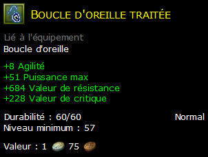 Boucle d'oreille traitée