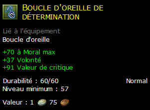 Boucle d'oreille de détermination