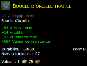 Boucle d'oreille traitée