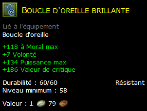 Boucle d'oreille brillante