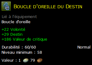 Boucle d'oreille du Destin