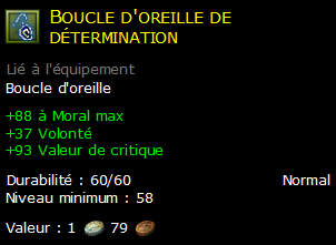 Boucle d'oreille de détermination