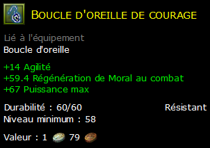 Boucle d'oreille de courage