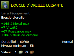 Boucle d'oreille luisante