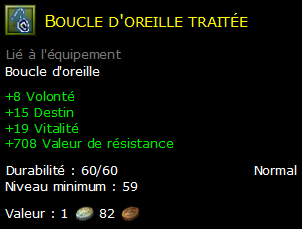 Boucle d'oreille traitée