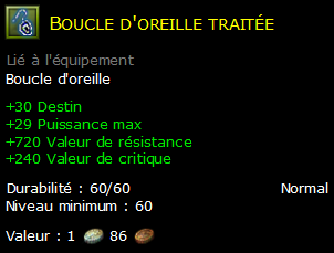 Boucle d'oreille traitée