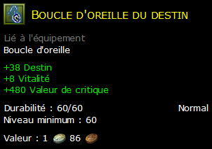 Boucle d'oreille du destin