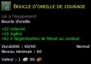 Boucle d'oreille de courage