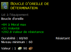 Boucle d'oreille de détermination