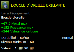 Boucle d'oreille brillante