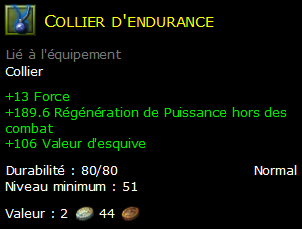 Collier d'endurance