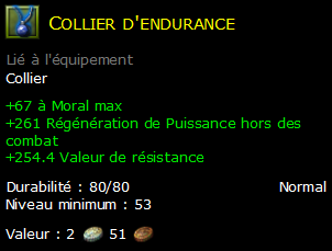 Collier d'endurance