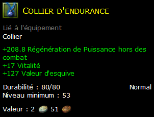 Collier d'endurance