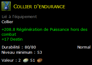 Collier d'endurance