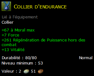 Collier d'endurance