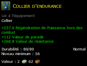 Collier d'endurance