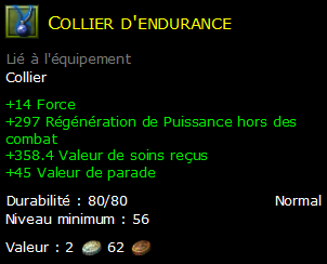 Collier d'endurance