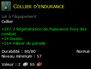 Collier d'endurance