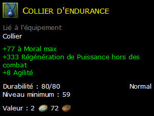 Collier d'endurance