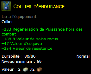 Collier d'endurance