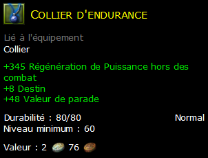 Collier d'endurance